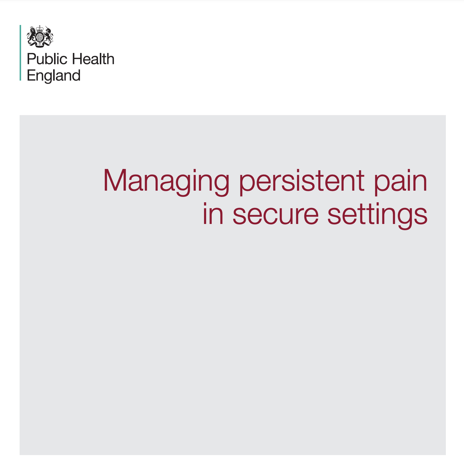 Managing persistent pain in secure settings (2013)